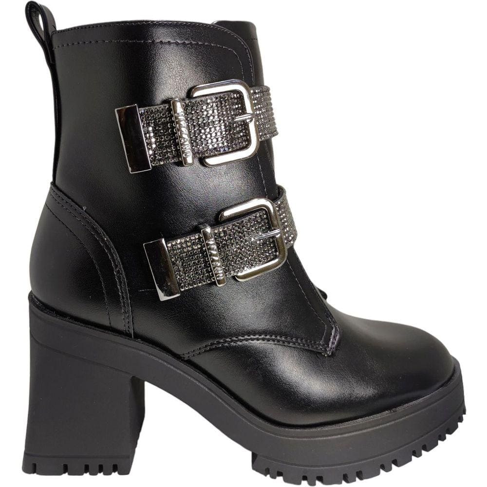 Bota Coturno Feminino Casual Fivela com Brilho Salto Bloco Alto Vizzano 3091.103