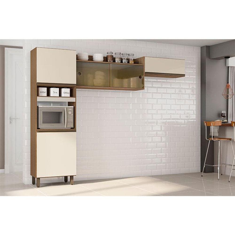 Cozinha 3 Peças Ambiente Porto Carvalho Off White - Poliman
