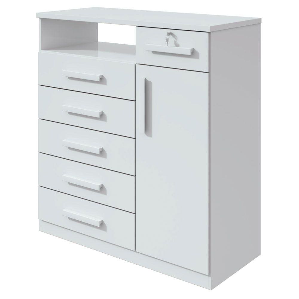 Cômoda da Vinci 6 Gavetas e 1 Porta Lopas