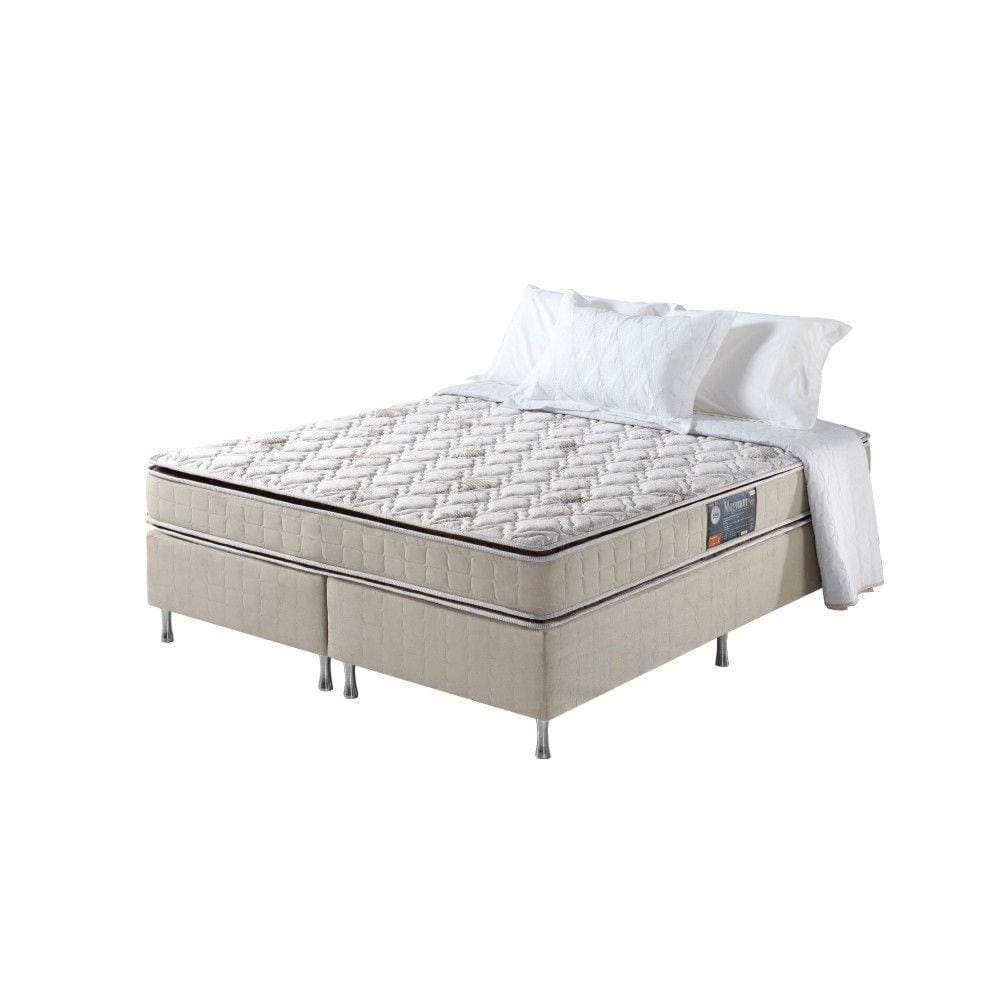 Cama Box Queen + Colchão Espuma D70/D28 2 Pillow Top Orleans 158x198x63cm