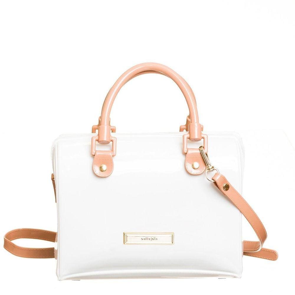 Bolsa Petite Jolie Lana Estilo Baú Alça Transversal Branco/B