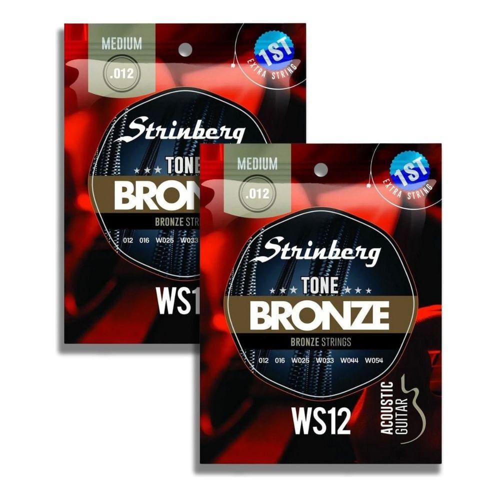 Kit 2 Encordoamento Strinberg Para Violão WS12 - 6 Cordas