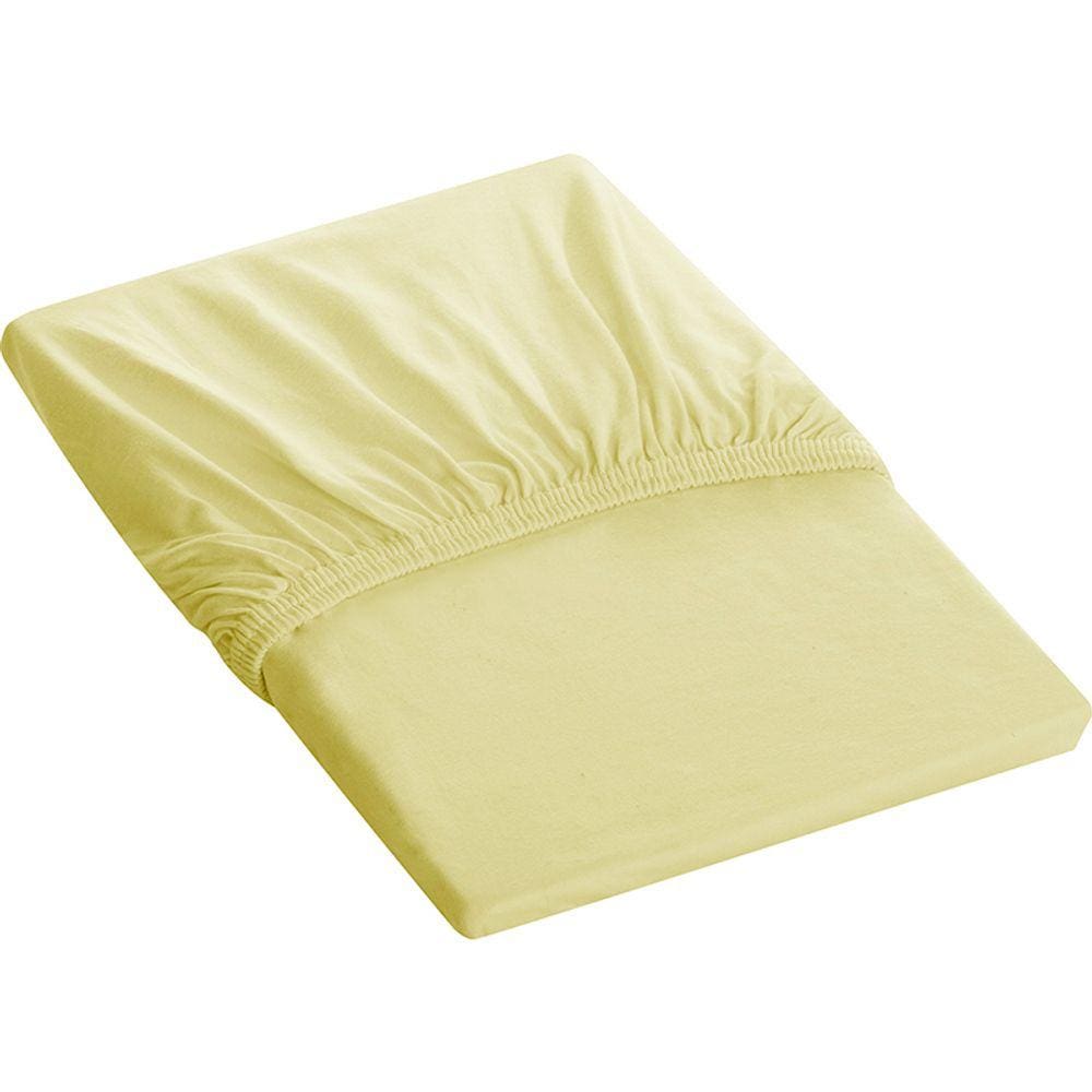 Lençol Tecebem Baby Malha Liso 100% Algodão 70cmx130mx15cm Baunilha