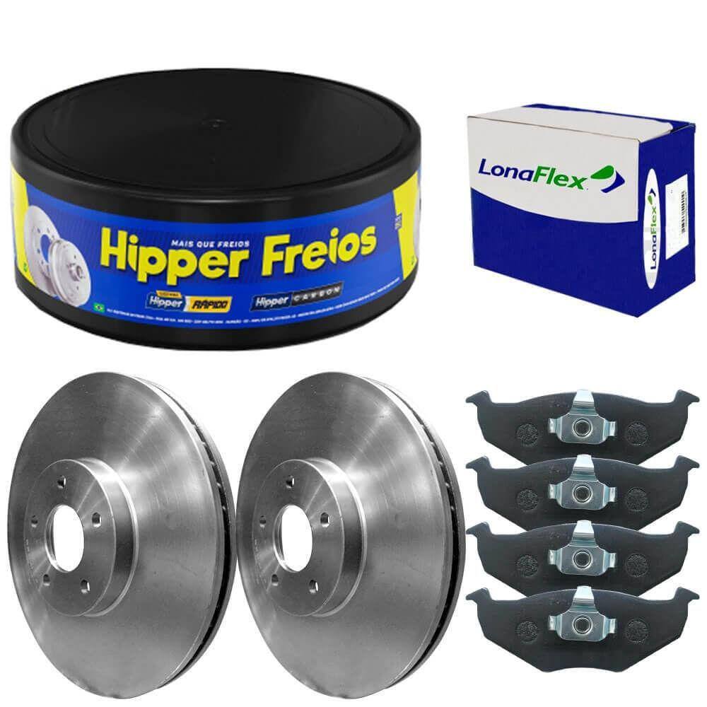 Kit Pastilha Disco Freio Crossfox 2006/2018 Diant Vent Bosch
