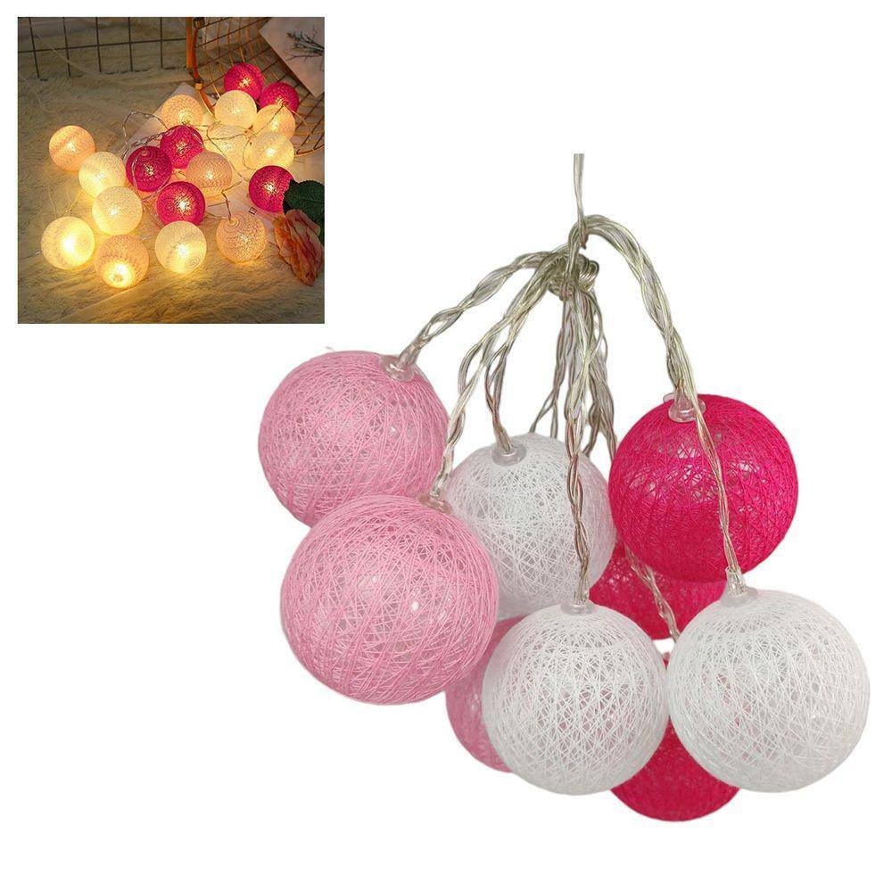 Luminaria Varal Natal Lampada Natalino Led Decoraçao 10 Bolas Pilha AA Enfeite Luz Iluminaçao Casa Sala Quarto