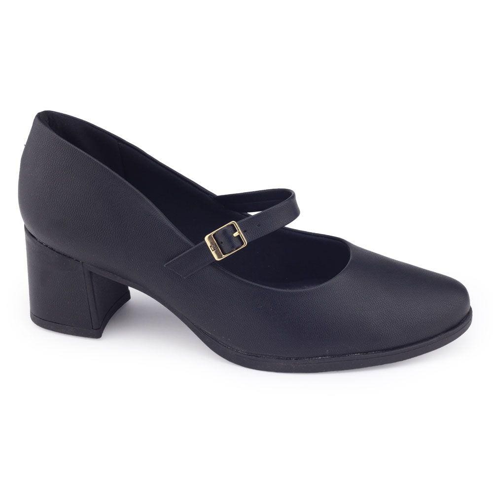 Sapato Feminino Piccadilly social 654021 Boneca salto bloco