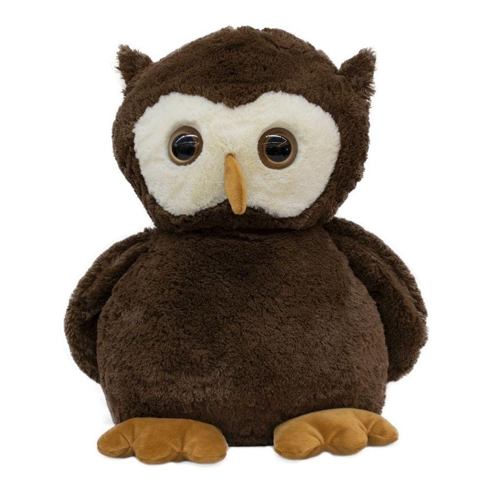 Coruja Enfeite Bichinho De Pelúcia Fofinha Marrom 38cm