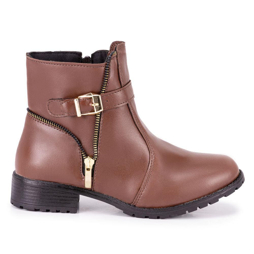 Bota Coturno Feminino Tendencia Café Tratorada Reforçada Top