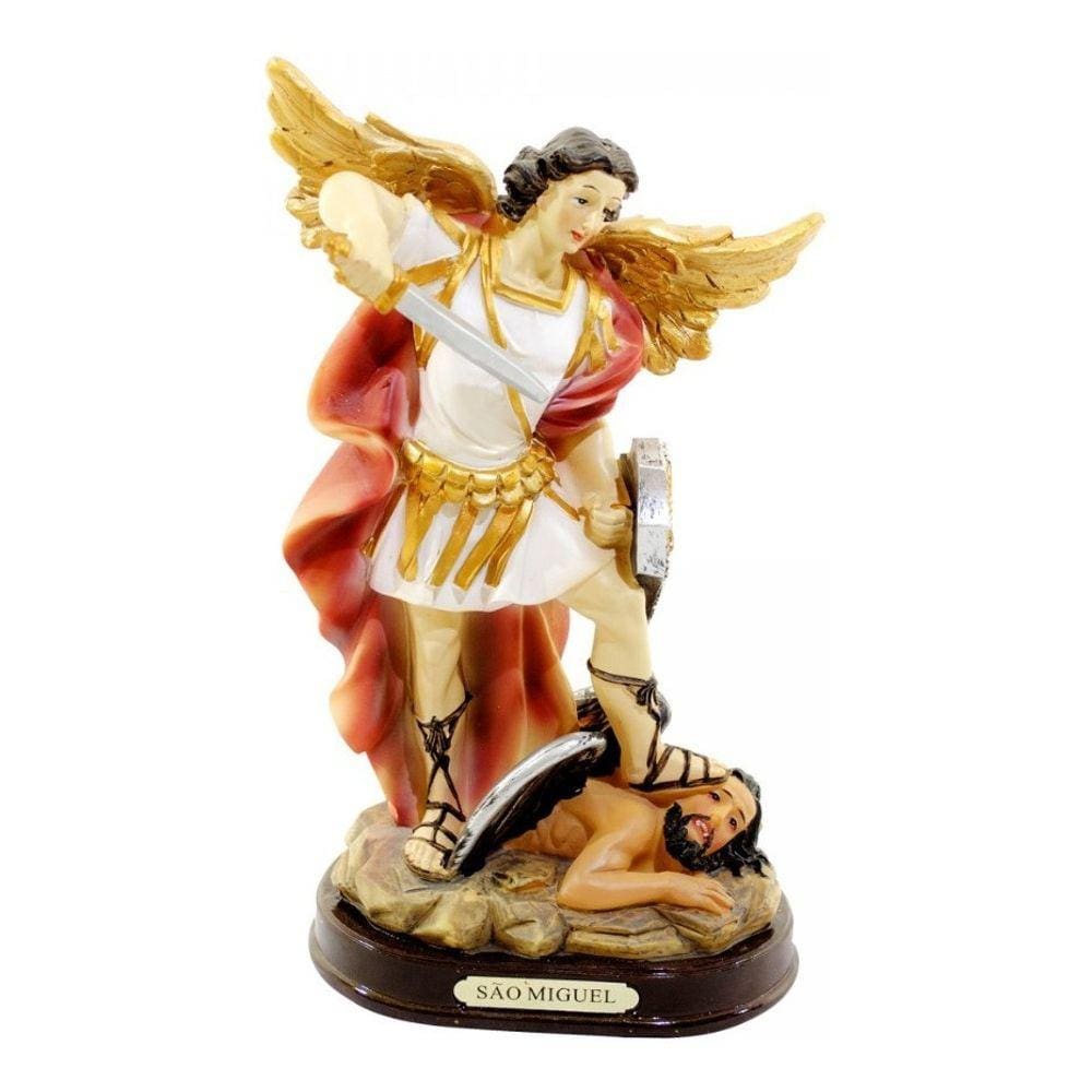 Estatua Imagem São Miguel Arcanjo 21cm Enfeite Resina