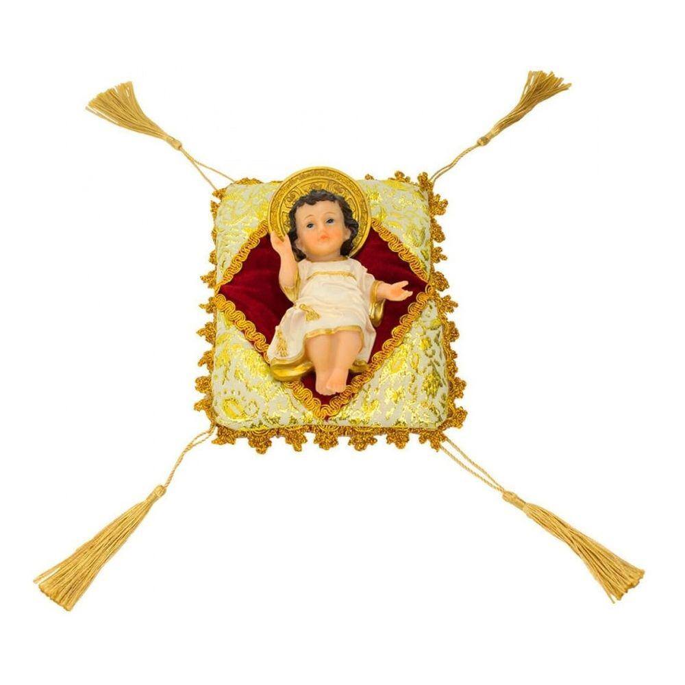 Imagem Menino Jesus Na Almofada 15 Cm Enfeite Resina