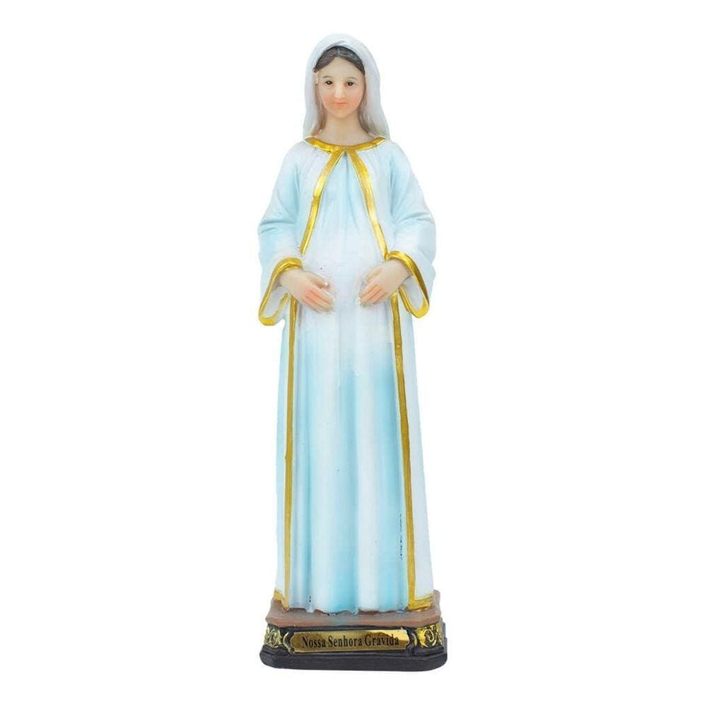 Imagem Estatua Enfeite Resina Nossa Senhora Grávida -19cm