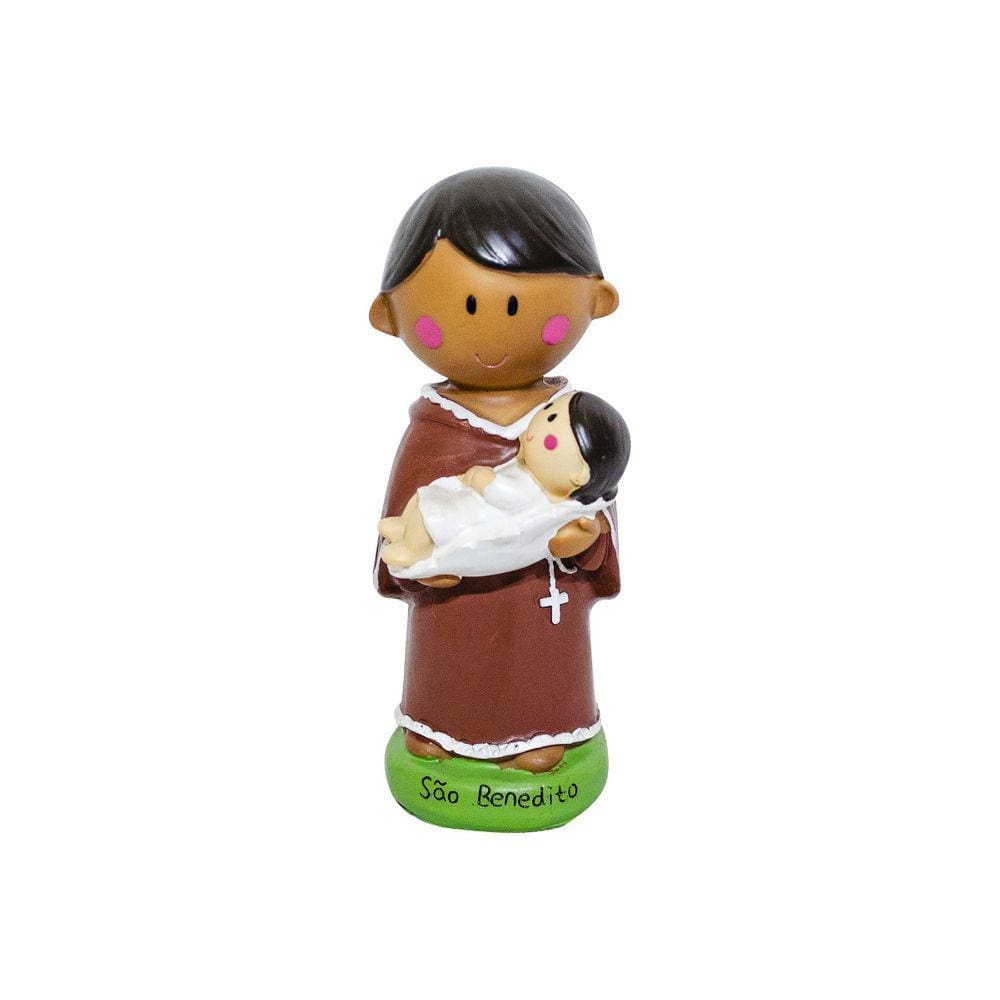 São Benedito Desenho 14cm - Enfeite Resina