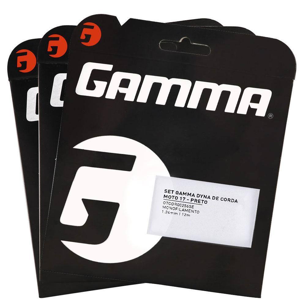 Corda Gamma Moto 17L 1.24mm Preta - Pack com 3 Sets