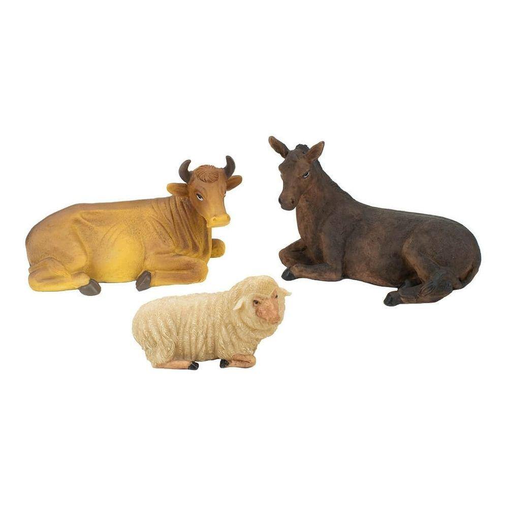 Enfeite Resina Burro Boi Ovelha Animais Presépio - 19cm