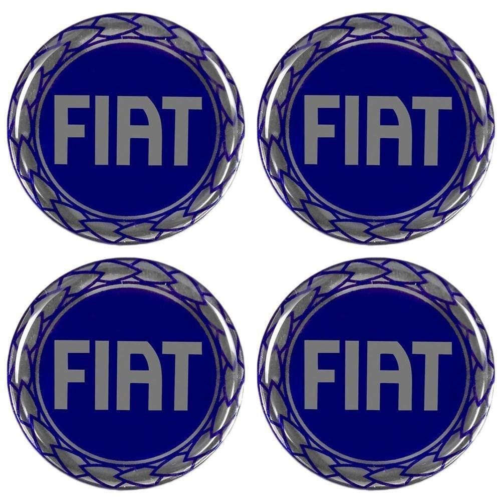 Emblema Calota Fiat 48mm Azul Raiado O Estradão