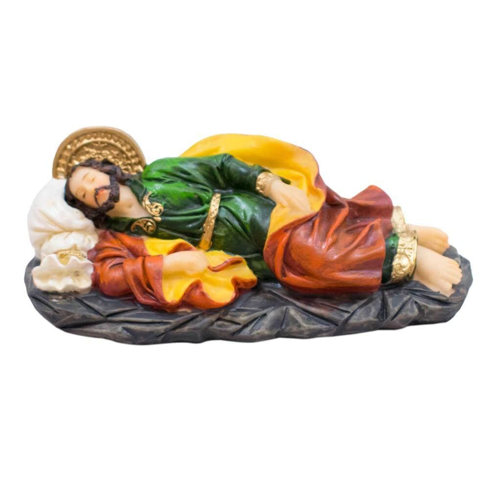 Estátua Imagem São José Dormindo 27cm - Enfeite Resina