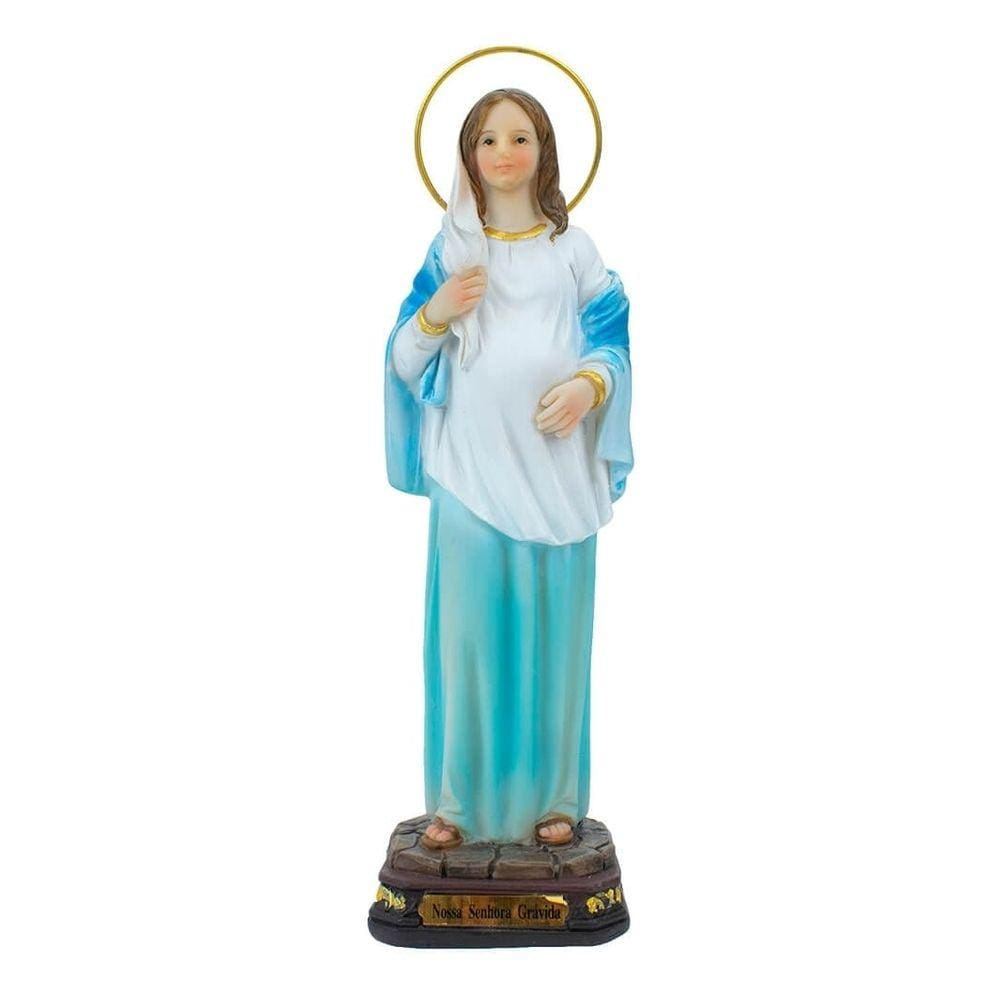 Imagem Estatua Resina Estatua Nossa Senhora Grávida - 23cm