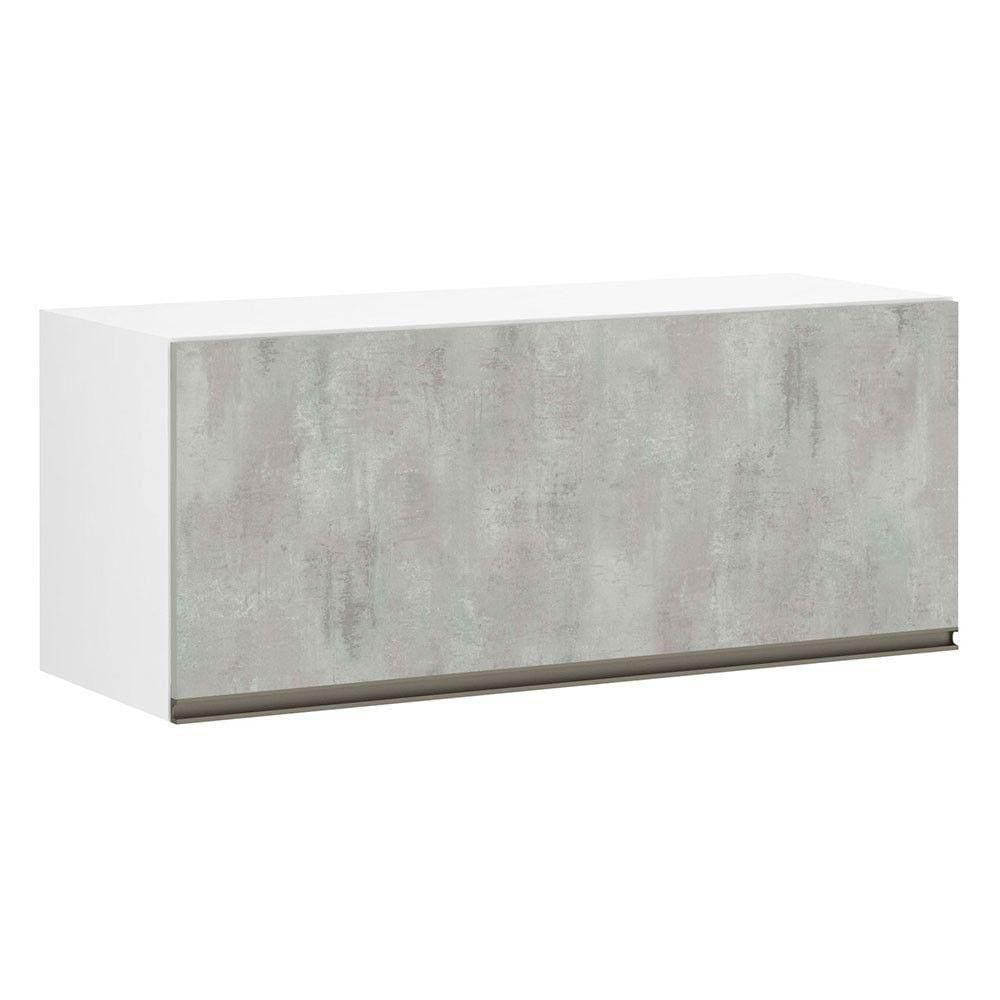 Armário Basculante 80cm 1 Porta Branco Polar C/Concreto