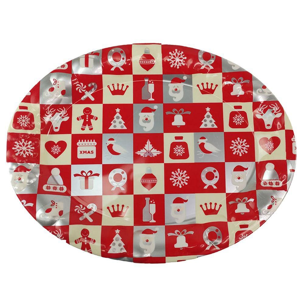 Bandeja Natal Natalino Ceia Comemoraçao Sobremesa Refeiçao Decoraçao Papai Noel Flocos de Neve Reuniao Familia Enfeite Fim de Ano