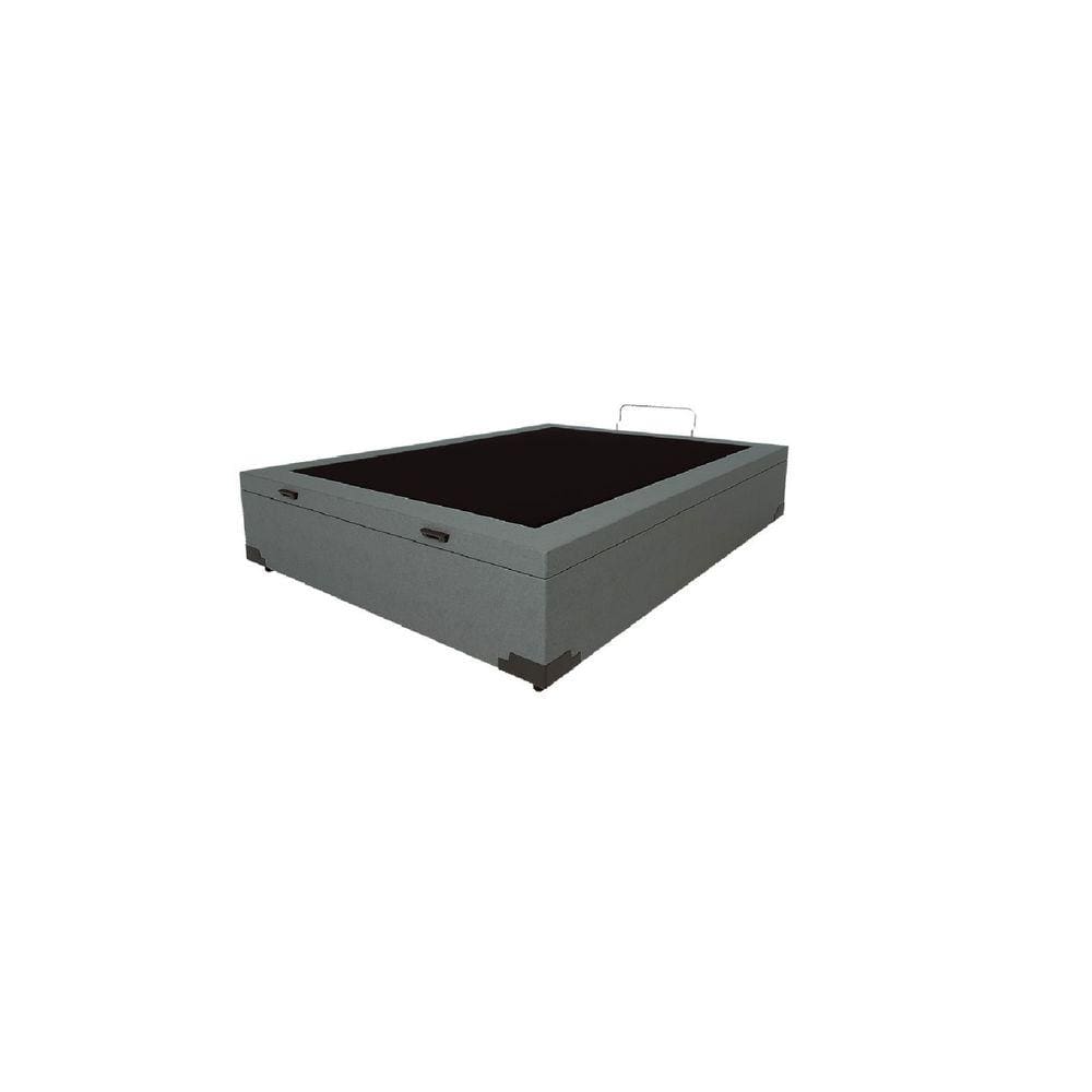 Cama Box Baú Casal Blindado Sintético Cinza