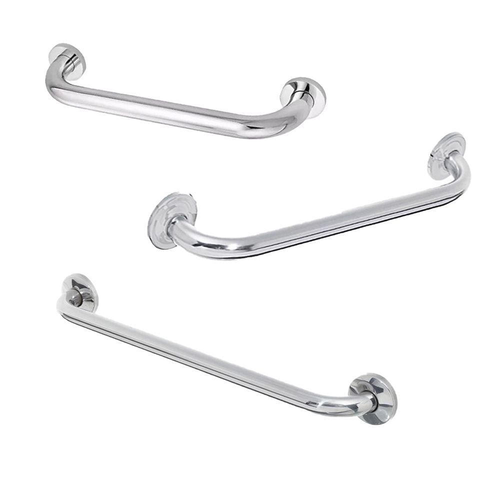 Alça de Apoio Barra Inox Banheiro Kit 3 Unidades 30cm 40cm 60cm Idoso Cadeirante Acessibilidade Segurança Box Corrimao