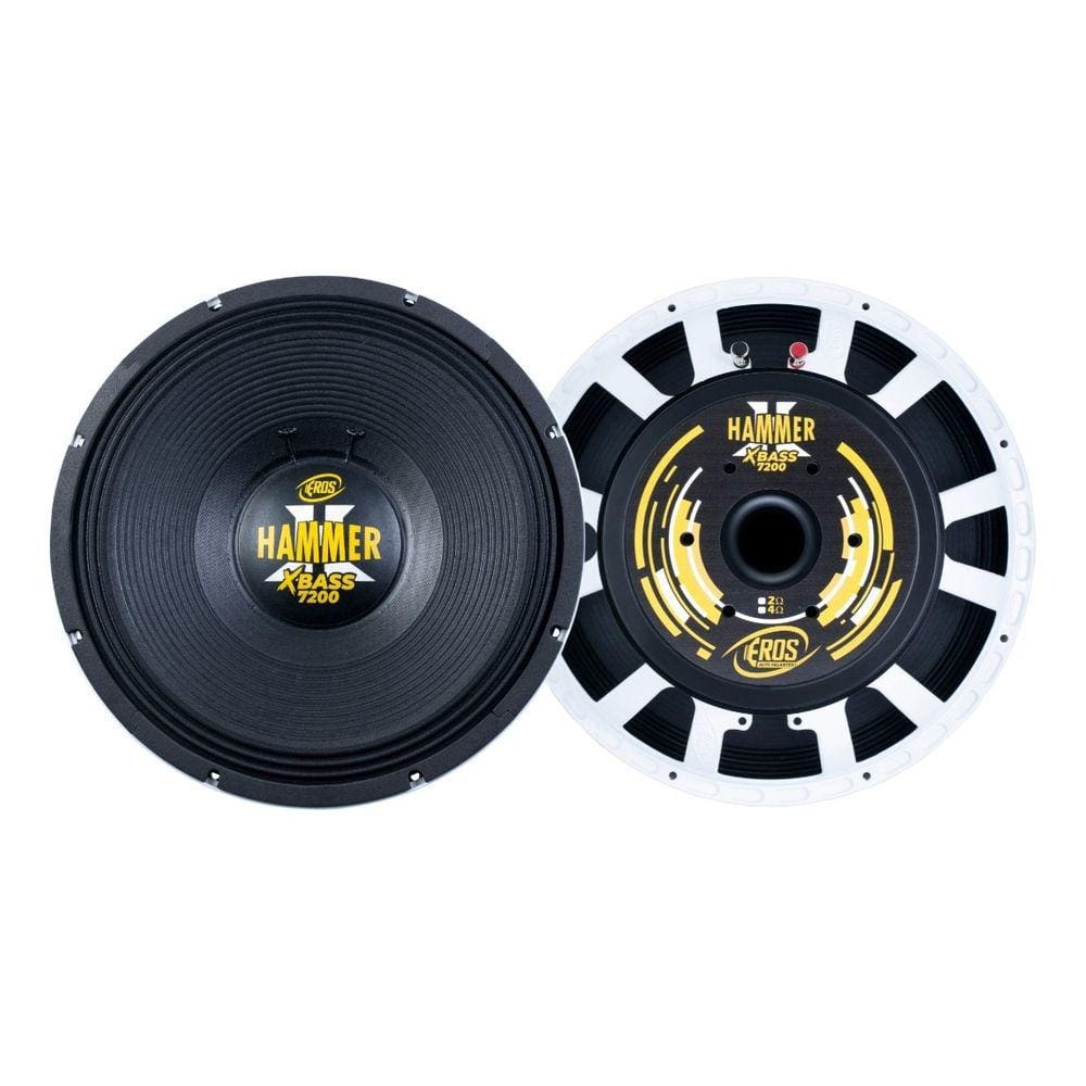 Woofer 15 Eros Hammer X-Bass 7200 3600 Watts RMS / 7200 Watts Competição 4 Ohms - Amarelo