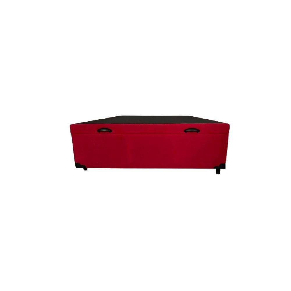 Cama Box Baú Casal Blindado Suede Vermelho