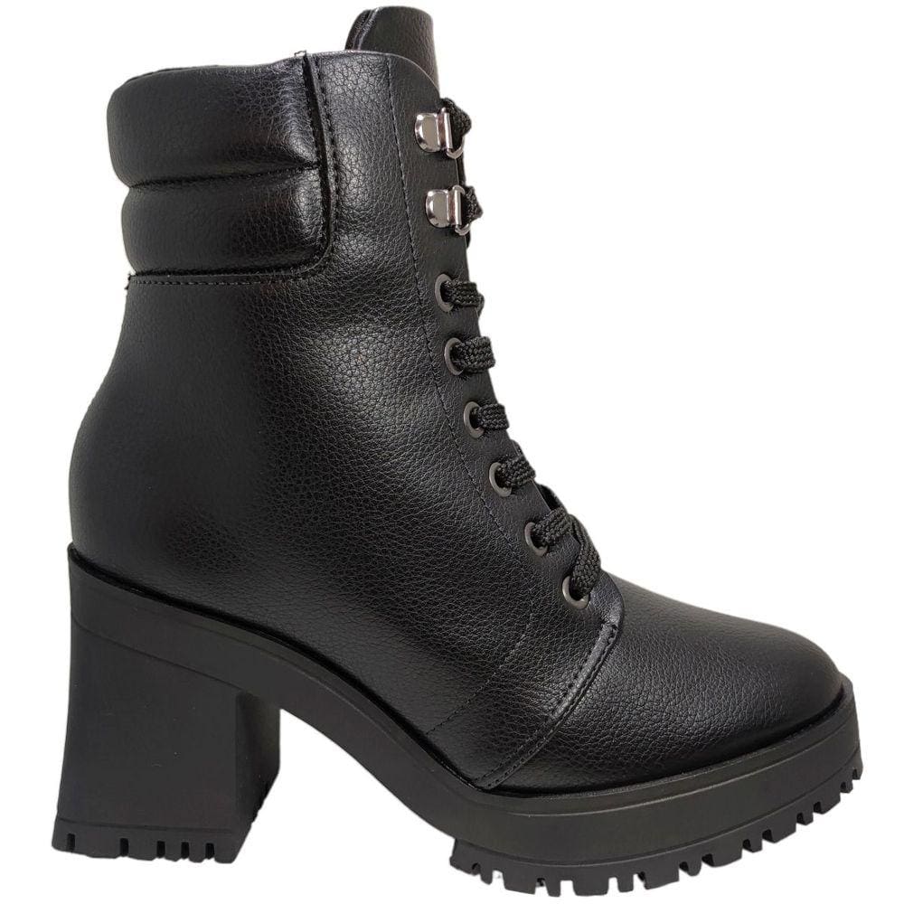 Bota Coturno Feminino Casual Tratorado Salto Bloco Alto Vizzano 3091.102