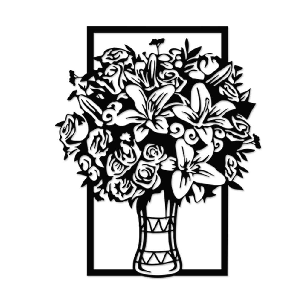 Quadro Decorativo em Mdf Vaso de Flores