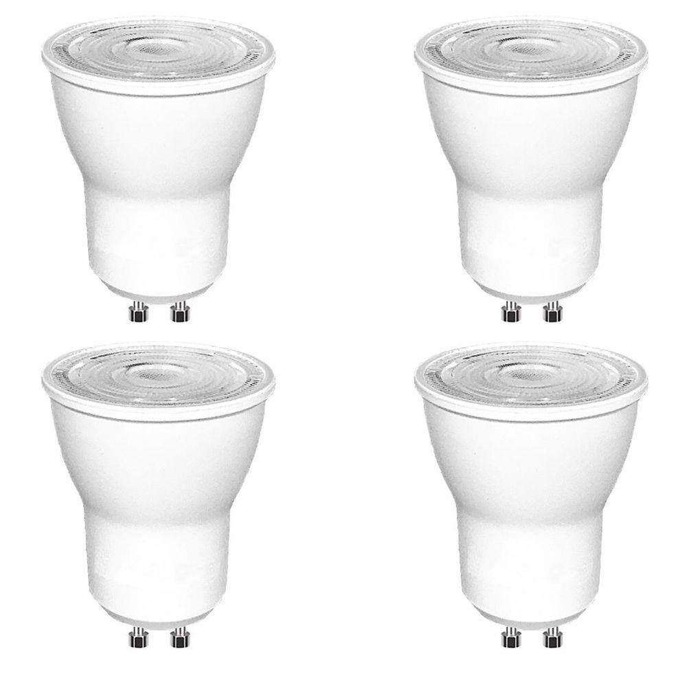 Kit 4 Lampada Led Mini Dicroica Mr11 Gu10 3W Branco Quente