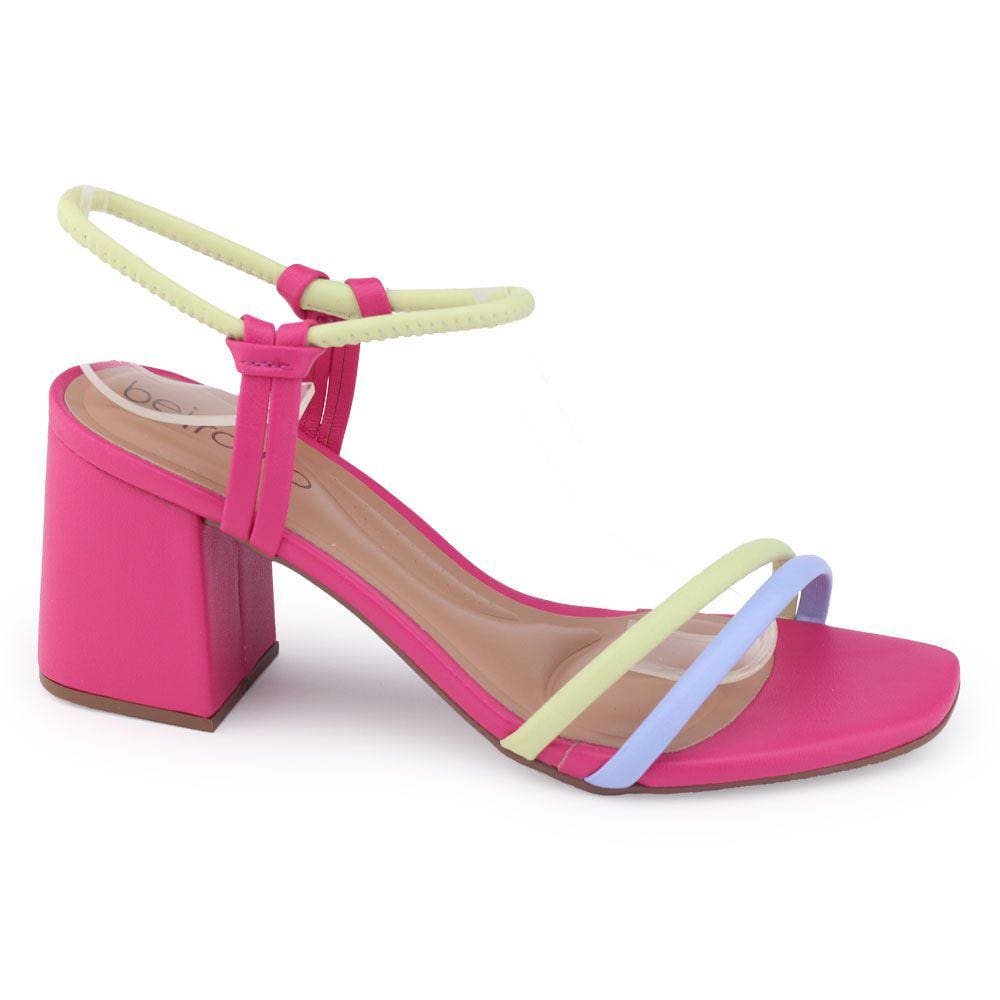 Sandália fem Beira Rio 8436.213 salto bloco elástico cores