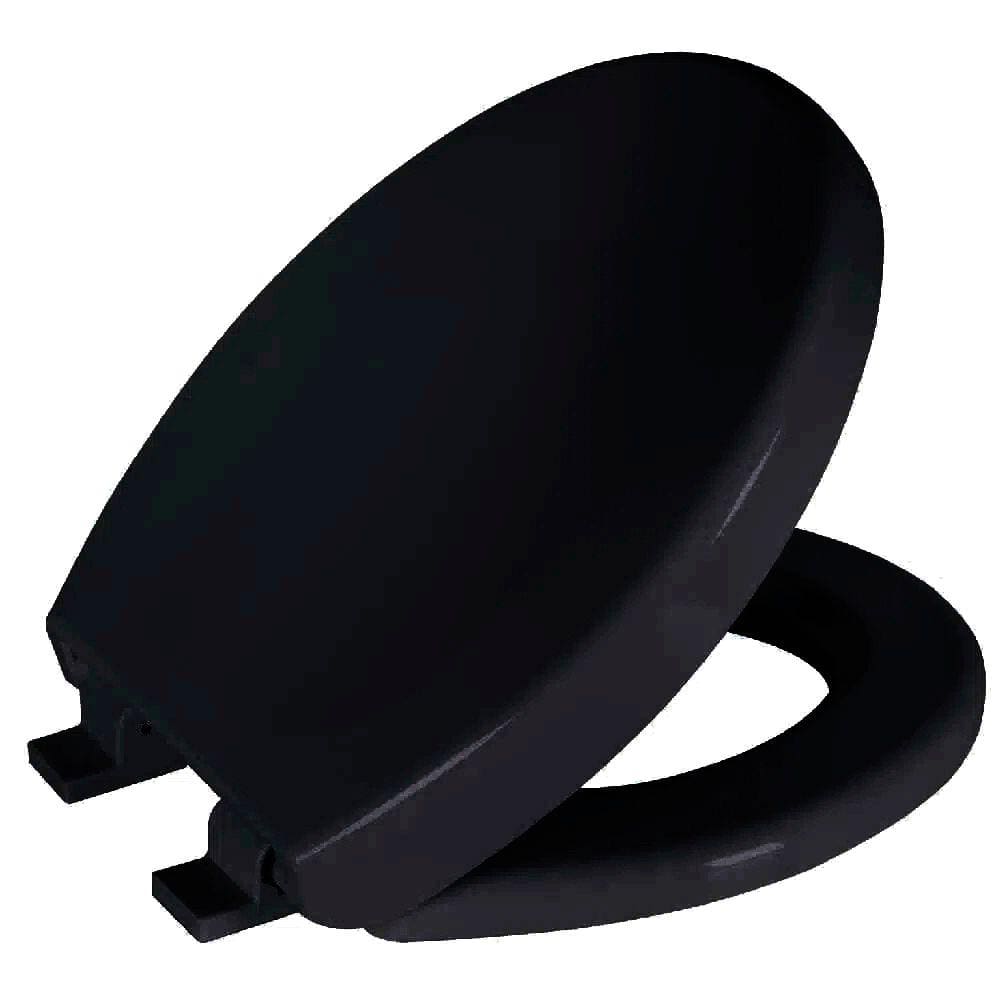 Assento Sanitário Convencional Oval Universal Preto Tampa para Vaso Incepa com Fechamento Suave