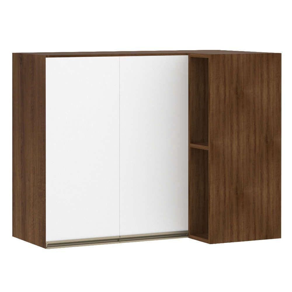 Armário De Canto Conjugado 2 Portas Dourado Com Branco