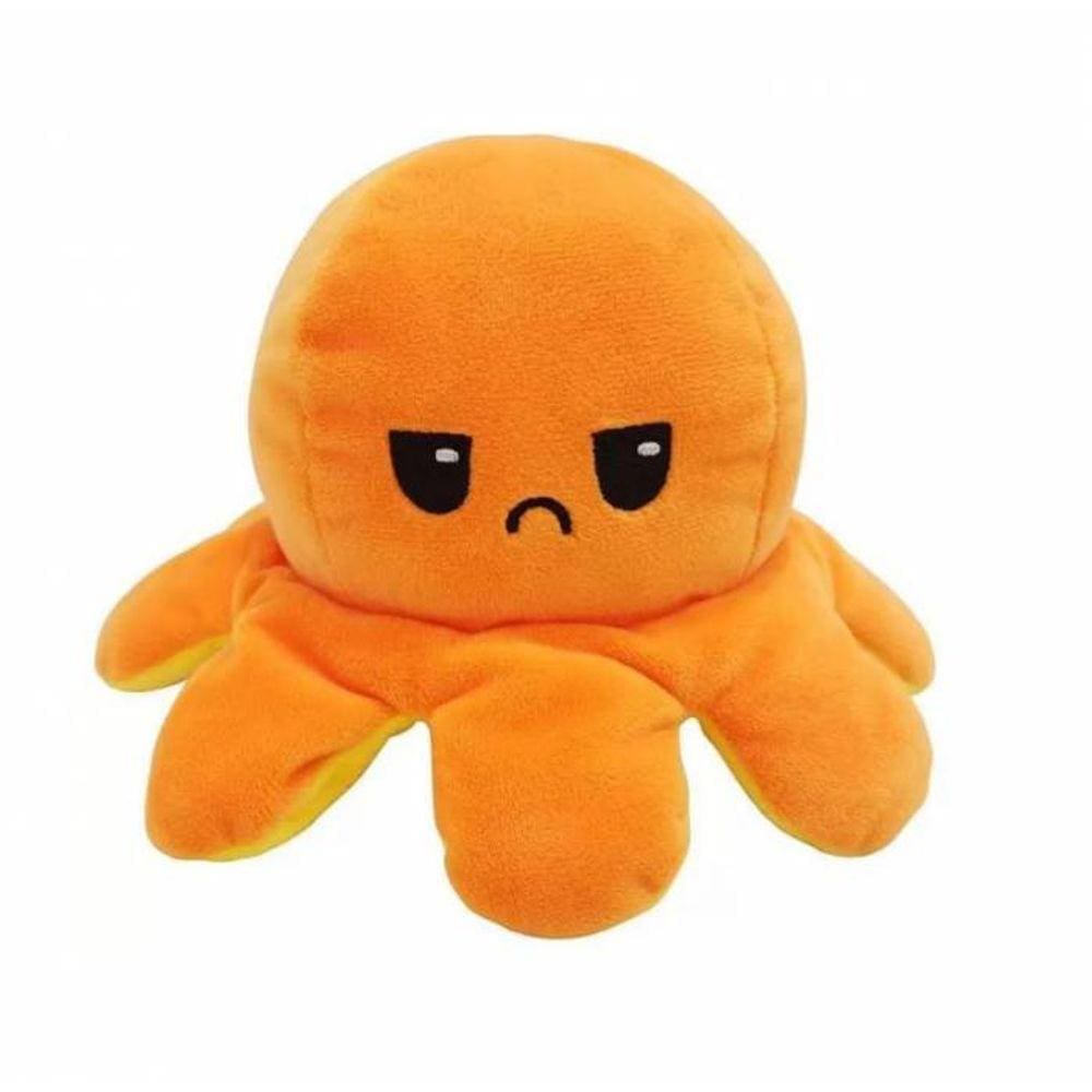 Polvinho De Pelúcia Reversível Laranja e Amarelo - DM Toys