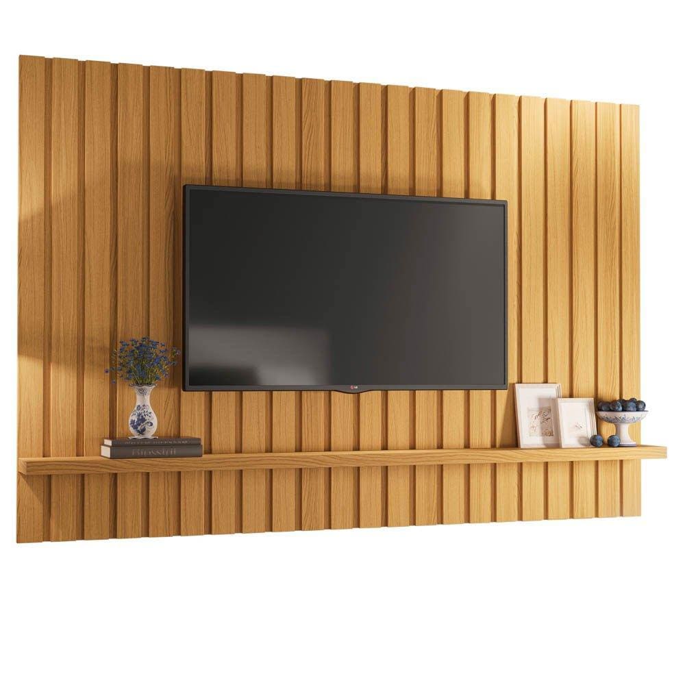 Painel para TV Suspenso 70 Pol. Ripado Like H01 Cinamomo - Mpozenato