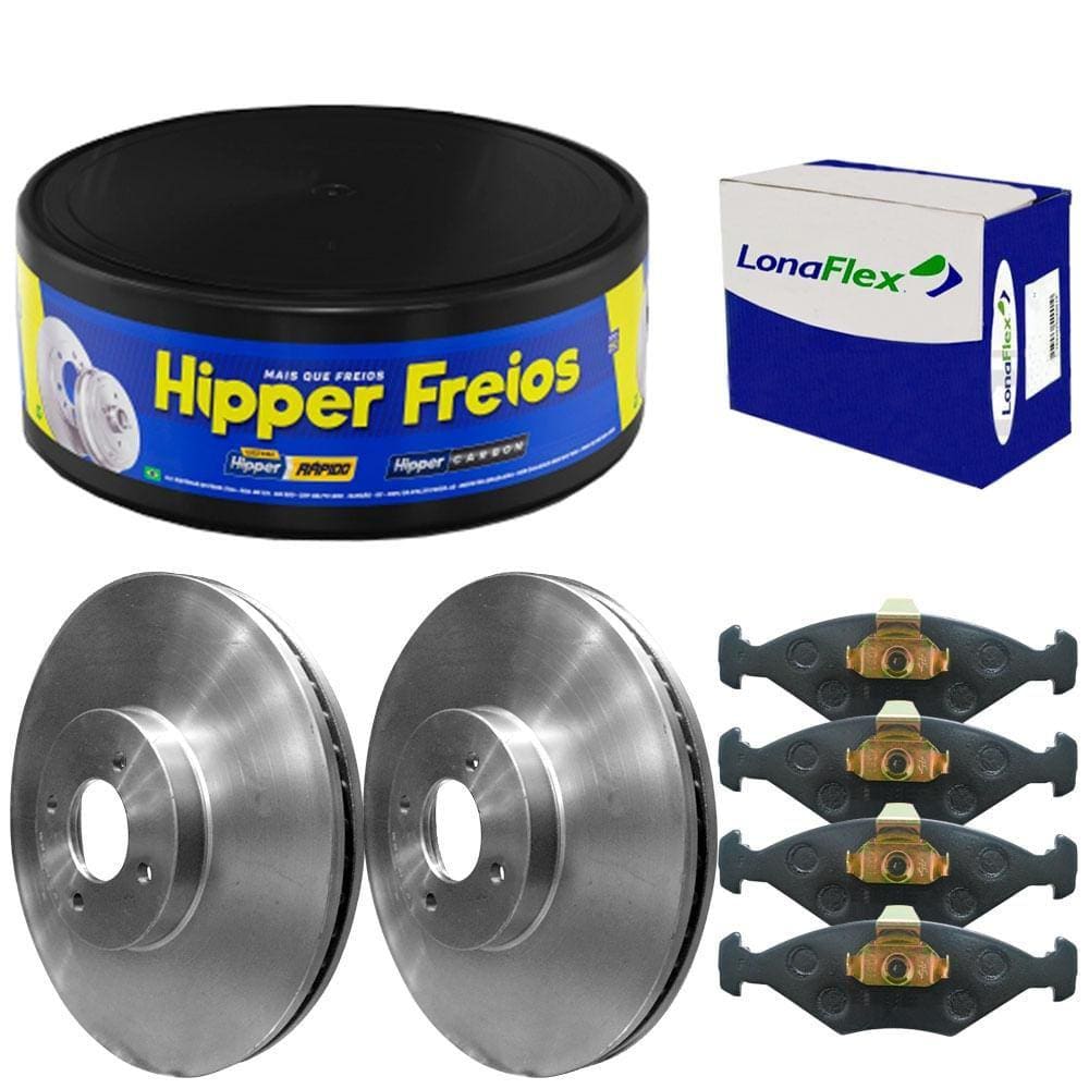 Kit Pastilha Disco Freio Linea 2009 A 2010 Diant Ventilado
