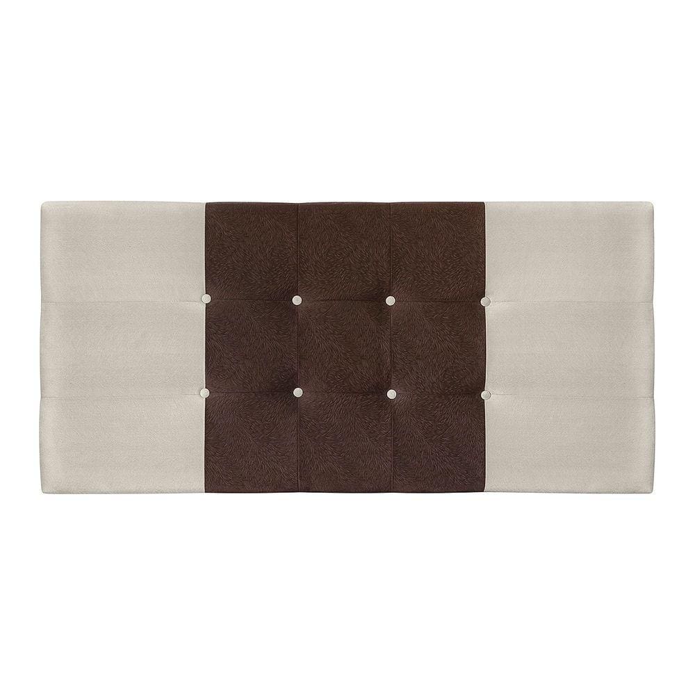 Cabeceira Casal Queen Jbe Moveis Nina 164cm Bege/Marrom Para Cama Box 158cm Decoração Quarto