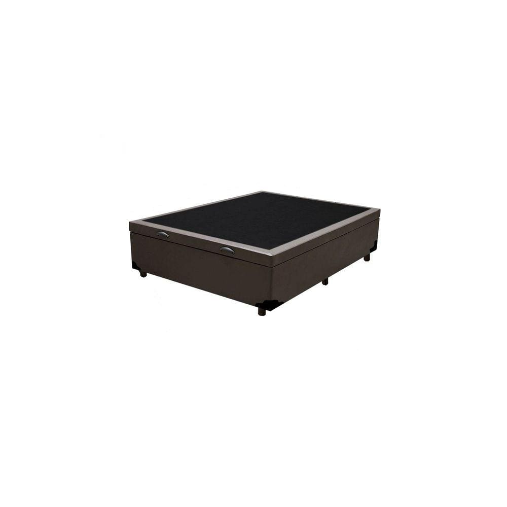 Cama Box Baú Viúvao Sintético Marrom Com 128cm de Largura