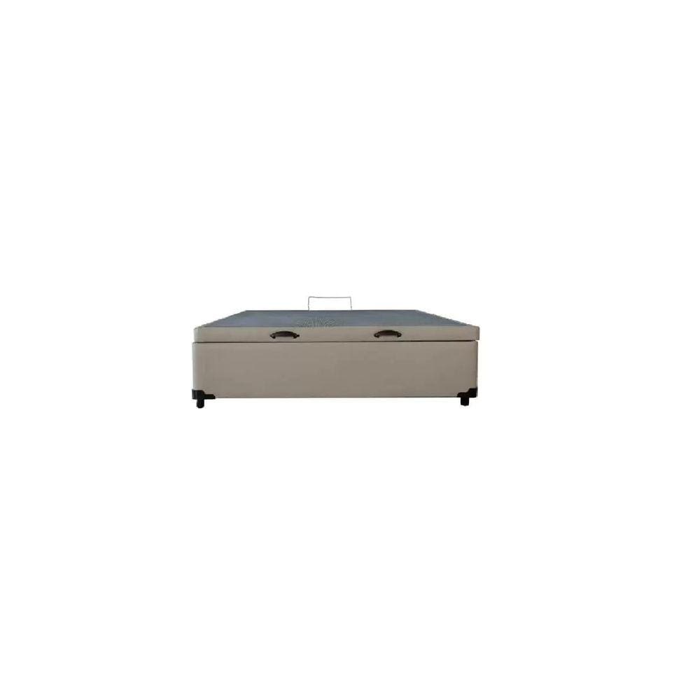 Cama Box Baú Viúvao Sintético Bege Com 128cm de Largura