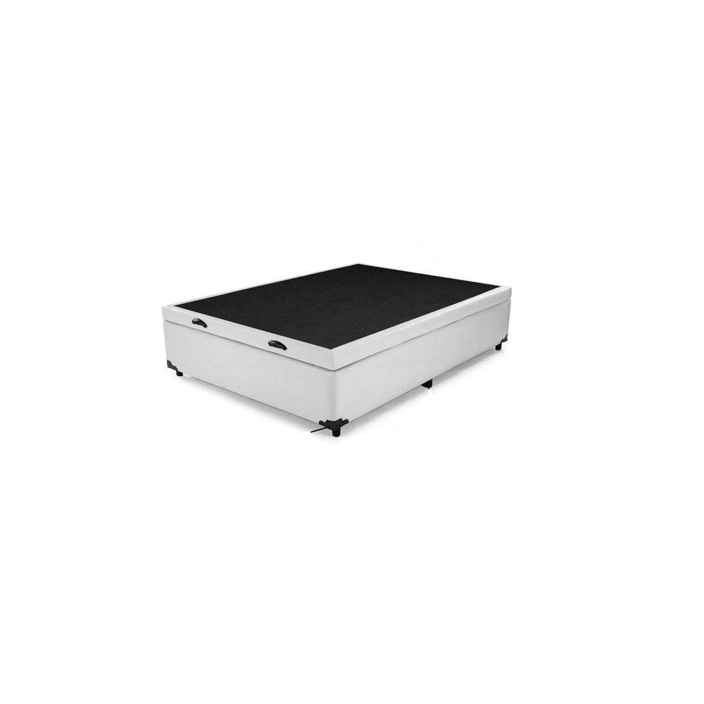 Cama Box Baú Casal Linhão Branco Com Pistão A Gás