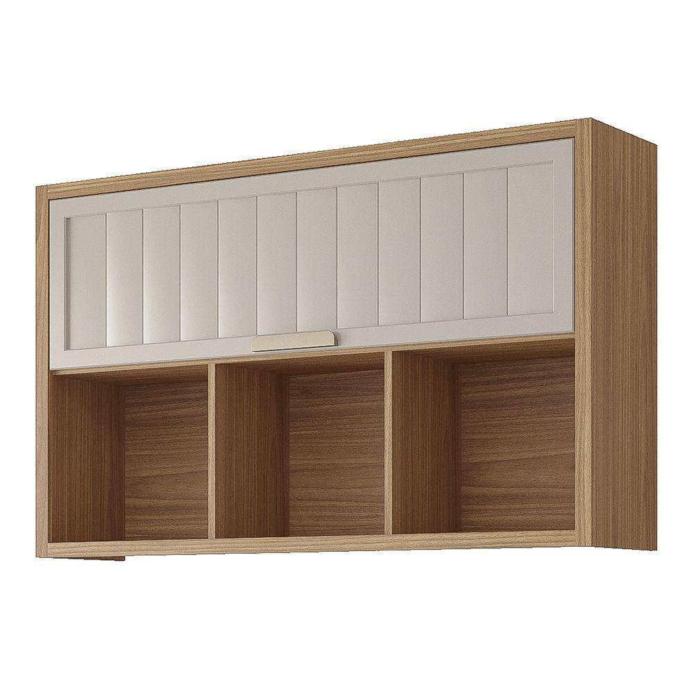 Armário Aéreo 120cm 01 Porta Estela Freijó Off White MGM