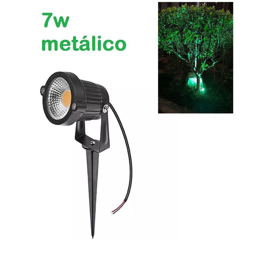 Espeto luminaria spot Led jardim 7w verde