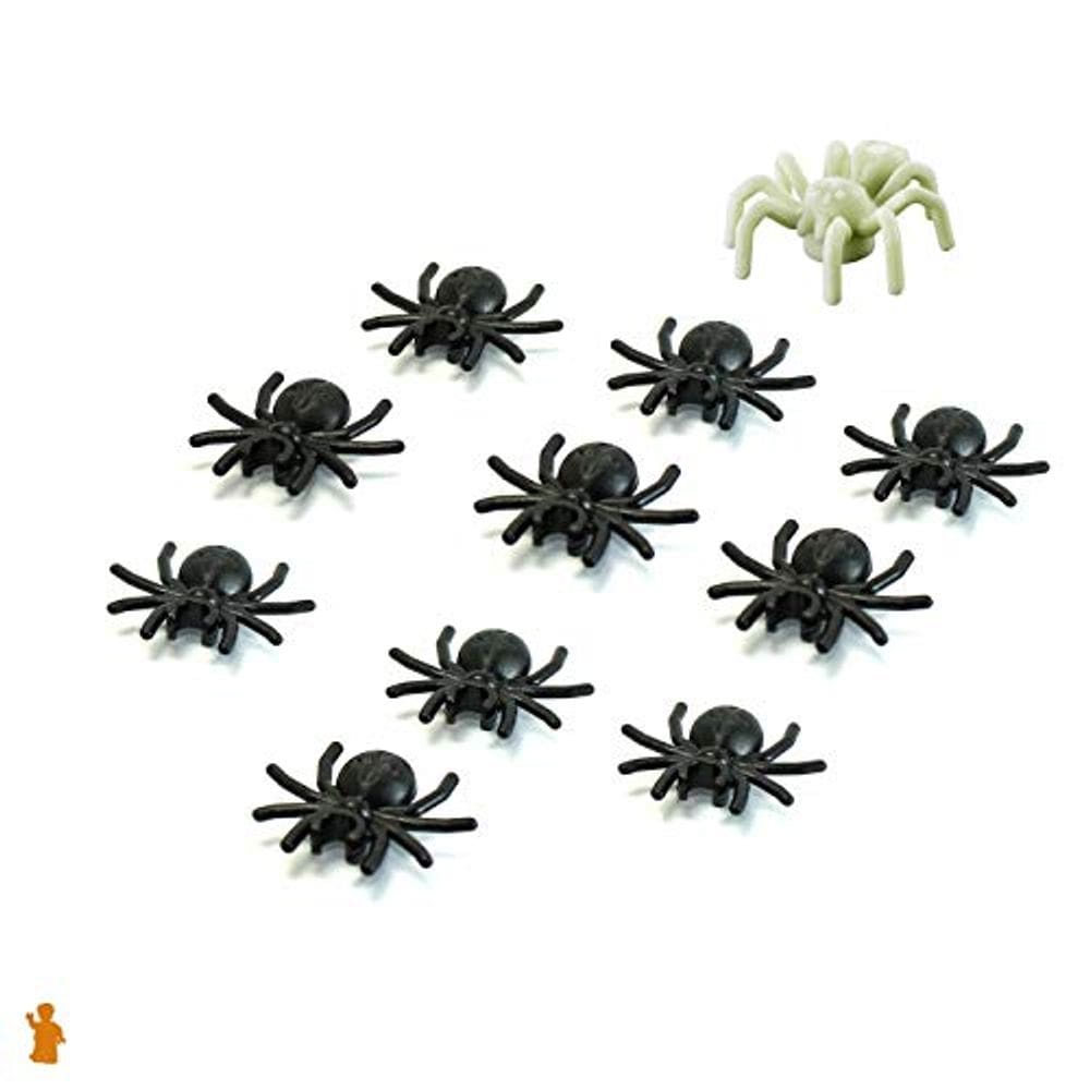 Acessório LEGO Animal Halloween - 10 Black Spiders ?? (com brilho bônus na aranha escura)
