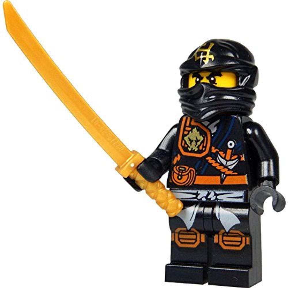 LEGO Ninjago Robe Cole Zukin (Ninja preto) com Katana Dourada