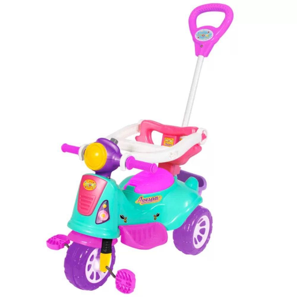 Triciclo Infantil Motoca Com Empurrador Velotrol Brinquedo Menino