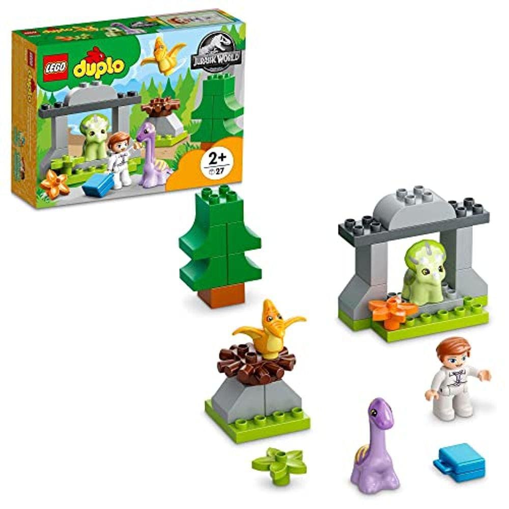 LEGO DUPLO Jurassic World Dominion Dinosaur Nursery 10938 Conjunto de brinquedos de construção com 3 animais para maiores de 2 anos (27 peças)
