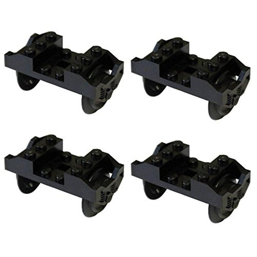 Peças e peças LEGO: Rodas de trem pretas para trens RC x4