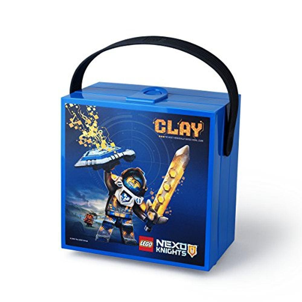 Alça de almoço LEGO Nexo Knights, caixa de armazenamento portátil, azul, 15,9 x 17,3 x 9,7 cm