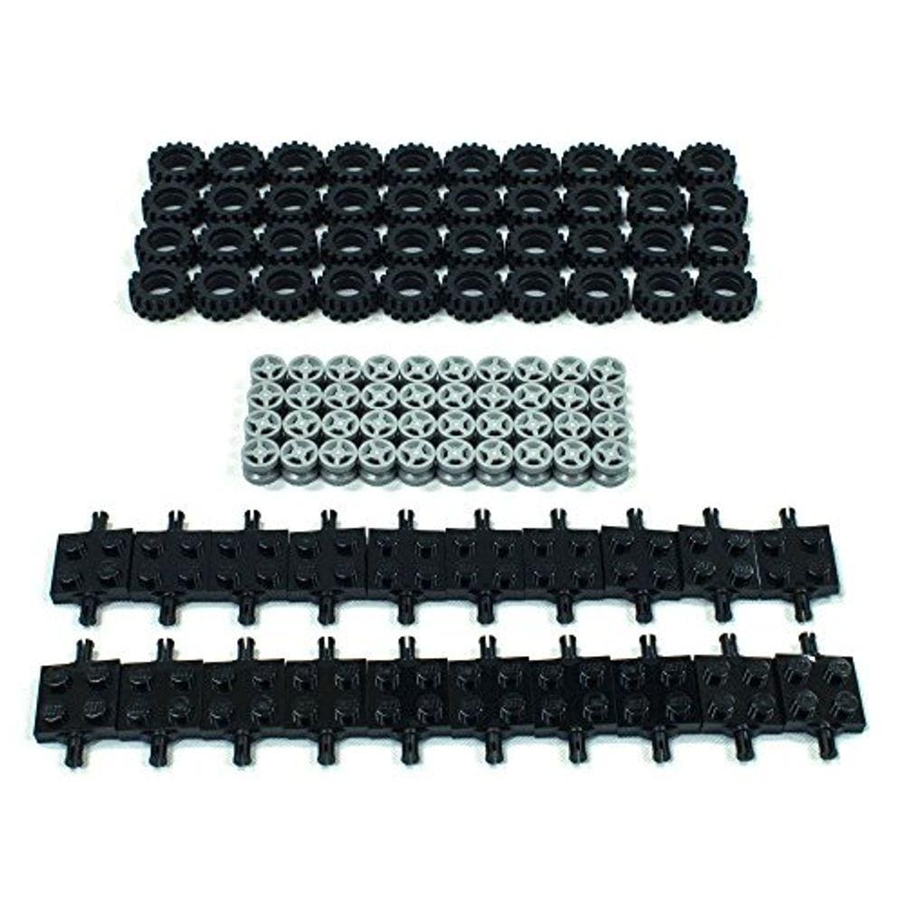 Lote Lego Tire, Roda e Eixo Quadrado - 100 Peças