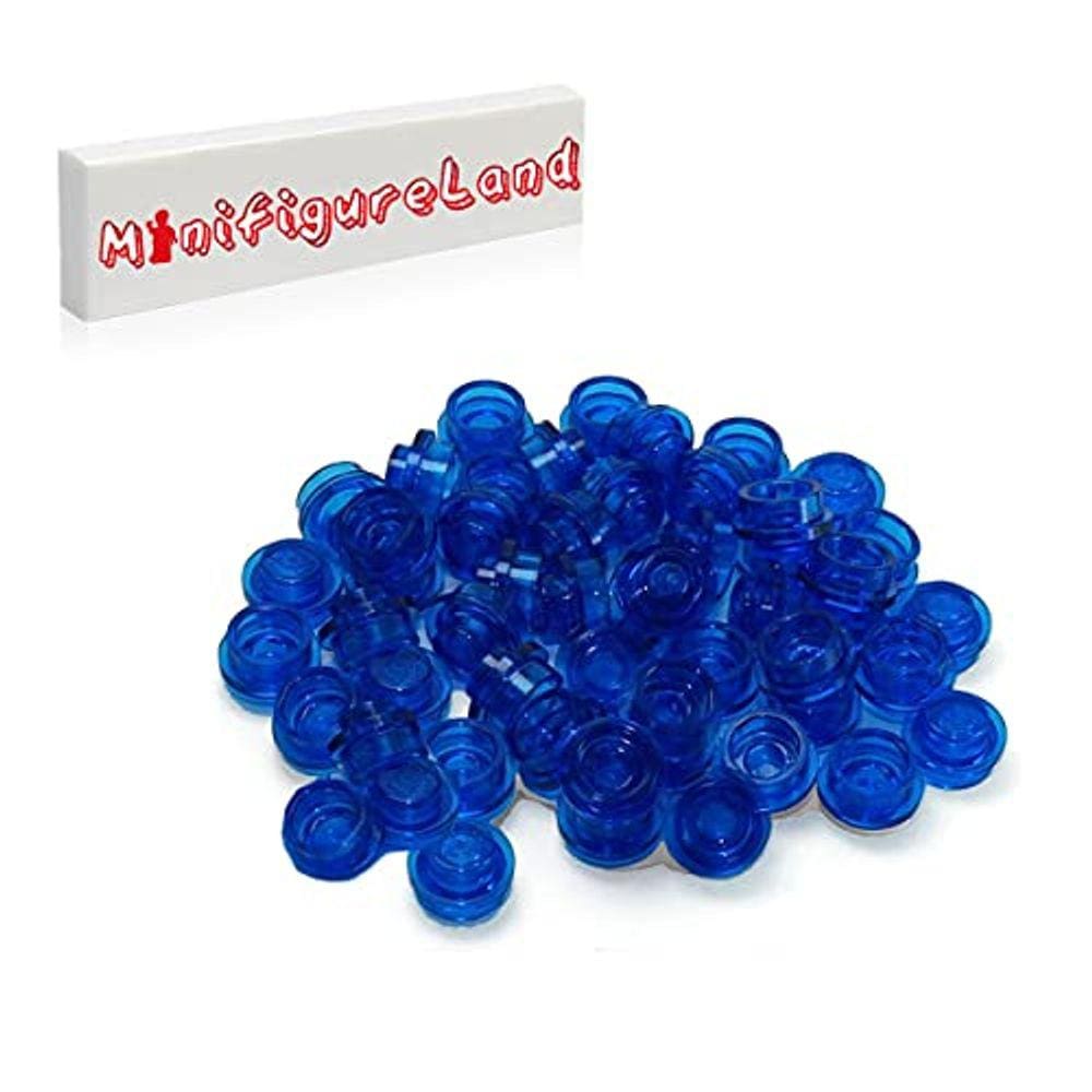 LEGO Peças e Acessórios - Placas Transparentes Azul Escuro Redondo 1 X 1 (100 Peças)